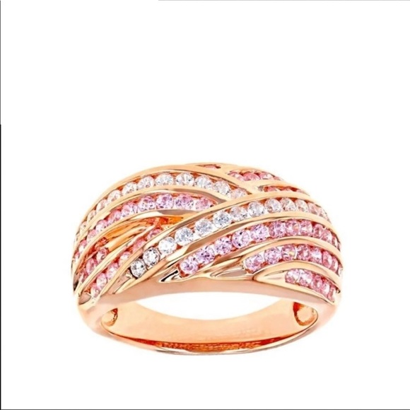 Bella Luce ® 2.02ctw Pink And White Diamond Stimulants Rose Ring - Sz 8 - Picture 1 of 4